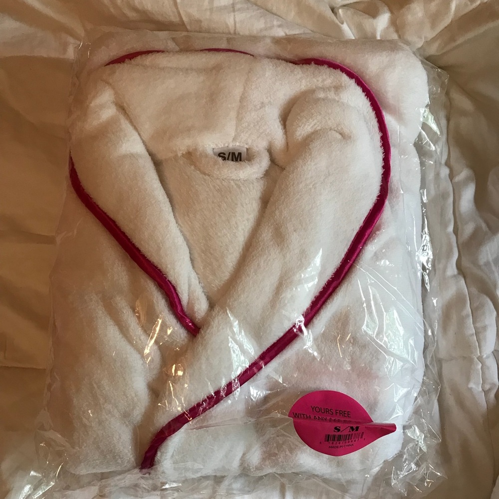 White and Pink Bath Robe